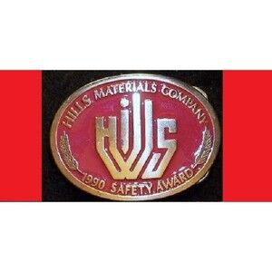 HILLS Materials,So Dakota 1990 Safety Award TRUCKER'S Belt Buckle